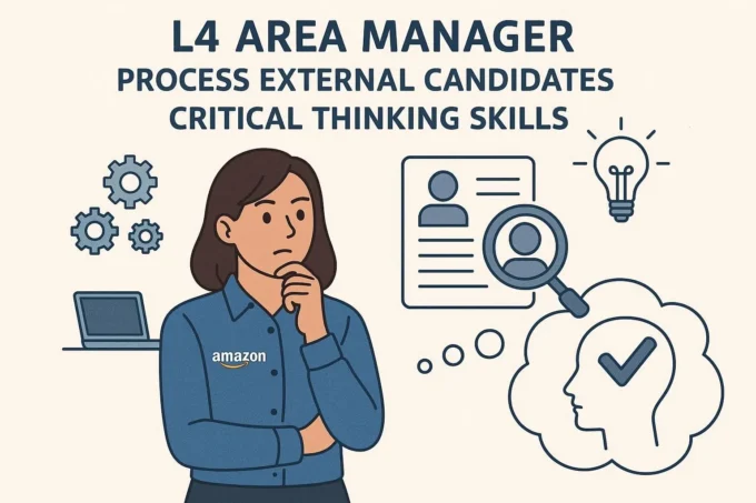 l4 area manager amazon process external candidates critical thinking skills