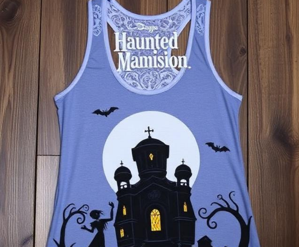 disney haunted mansion racerback tank top with lace detail